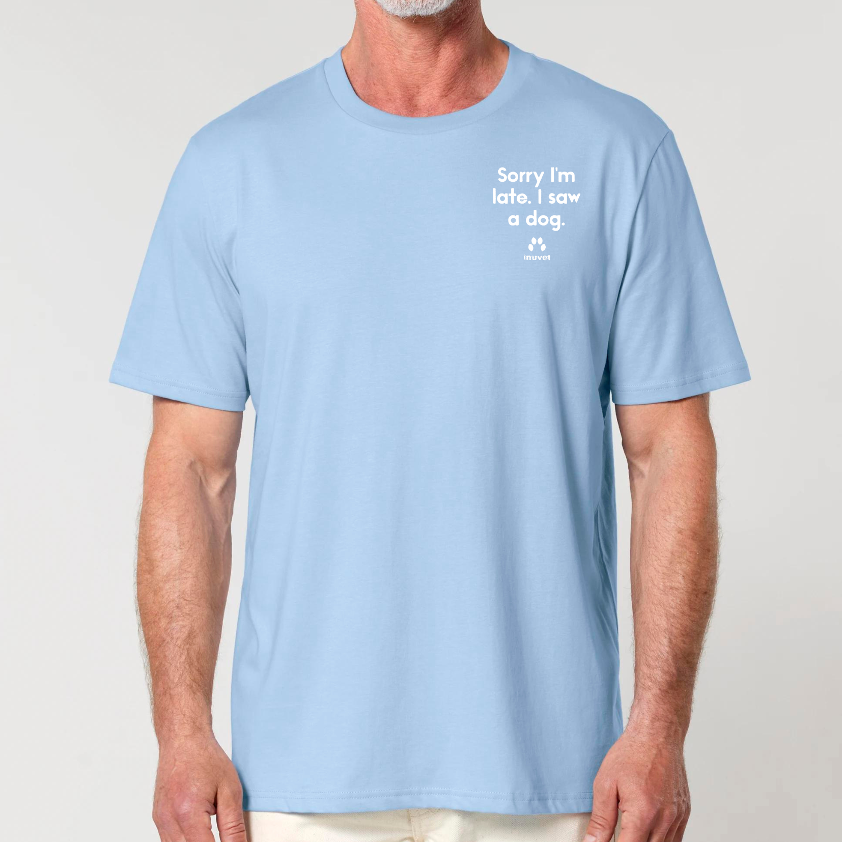 Organic Unisex Shirt - Sorry I am late. I saw a DOG - Inuvet -