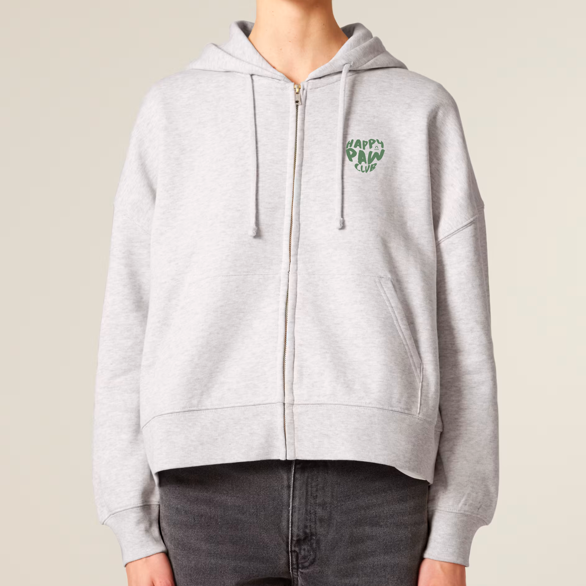 Organic Damen Zip Hoodie - Happy Paw Club -