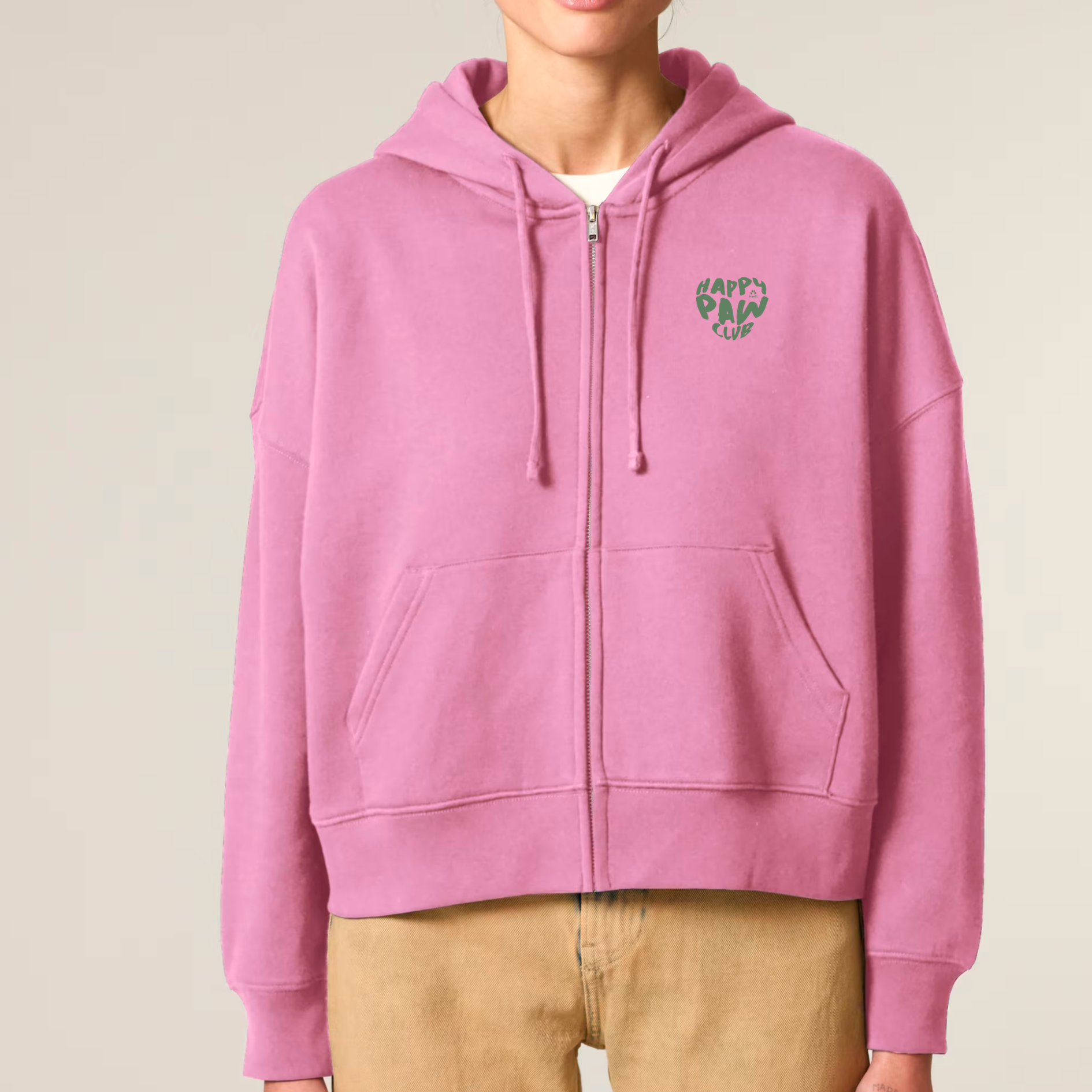 Organic Damen Zip Hoodie - Happy Paw Club -