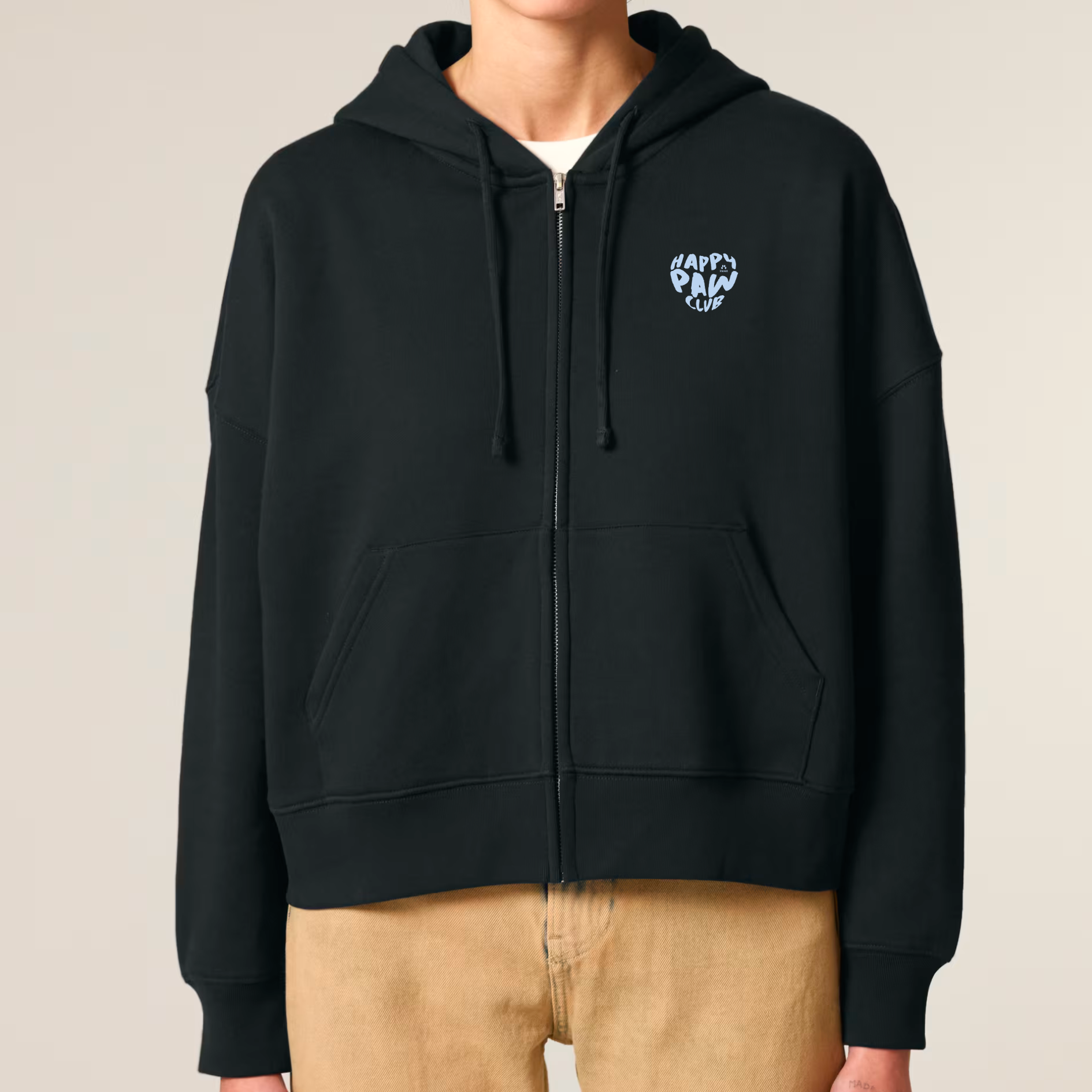 Organic Damen Zip Hoodie - Happy Paw Club -