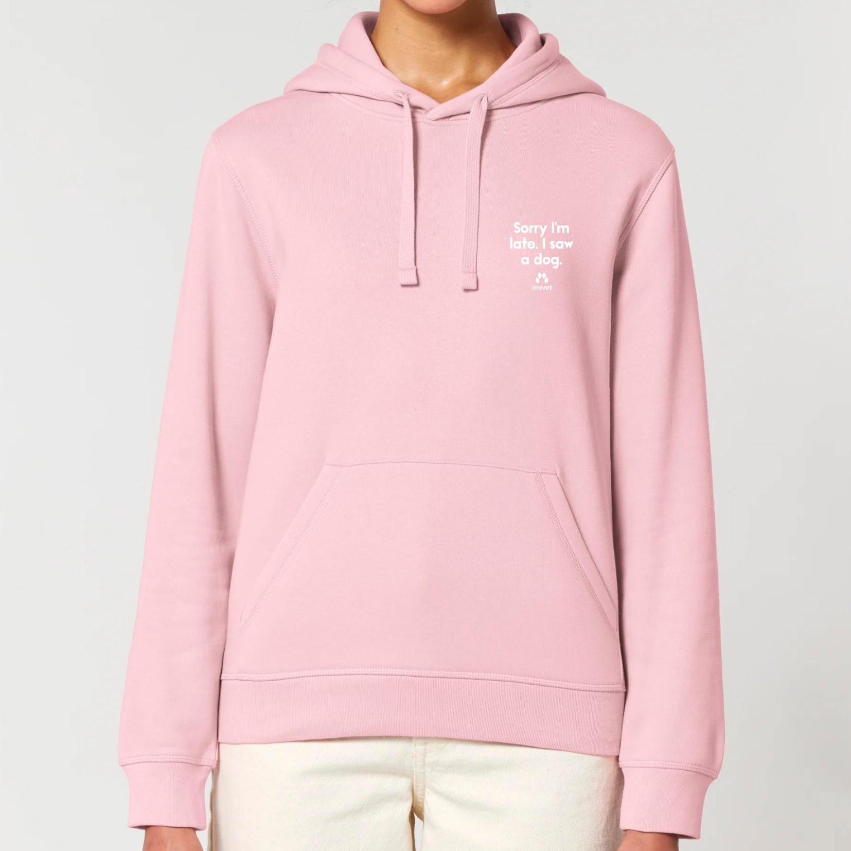 Organic Unisex Hoodie - Sorry I am late. I saw a DOG - Inuvet -