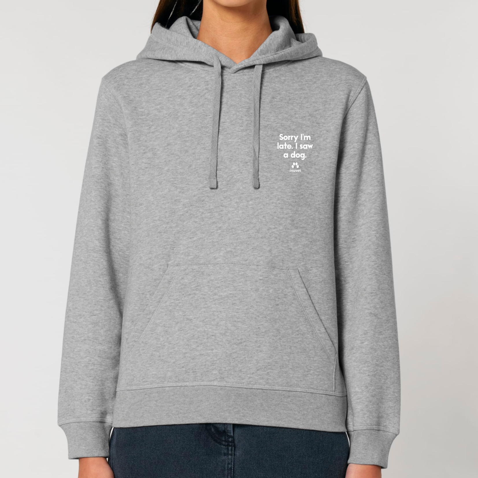 Organic Unisex Hoodie - Sorry I am late. I saw a DOG - Inuvet -