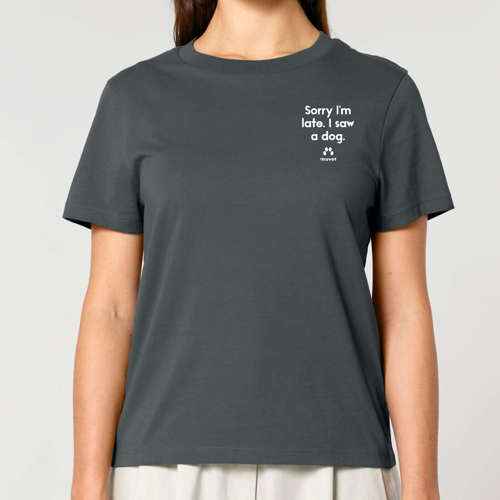 Organic Damen Shirt - Sorry I am late. I saw a DOG - Inuvet -