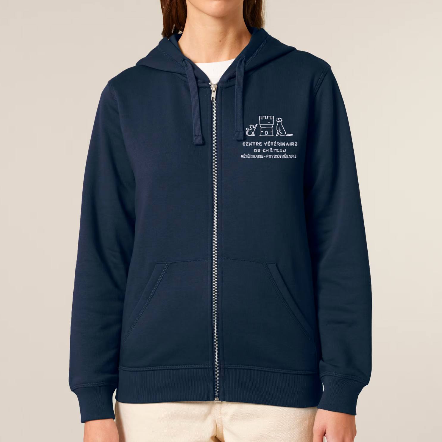 Organic Unisex Zip Hoodie - Centre Vétérinaire du Château -