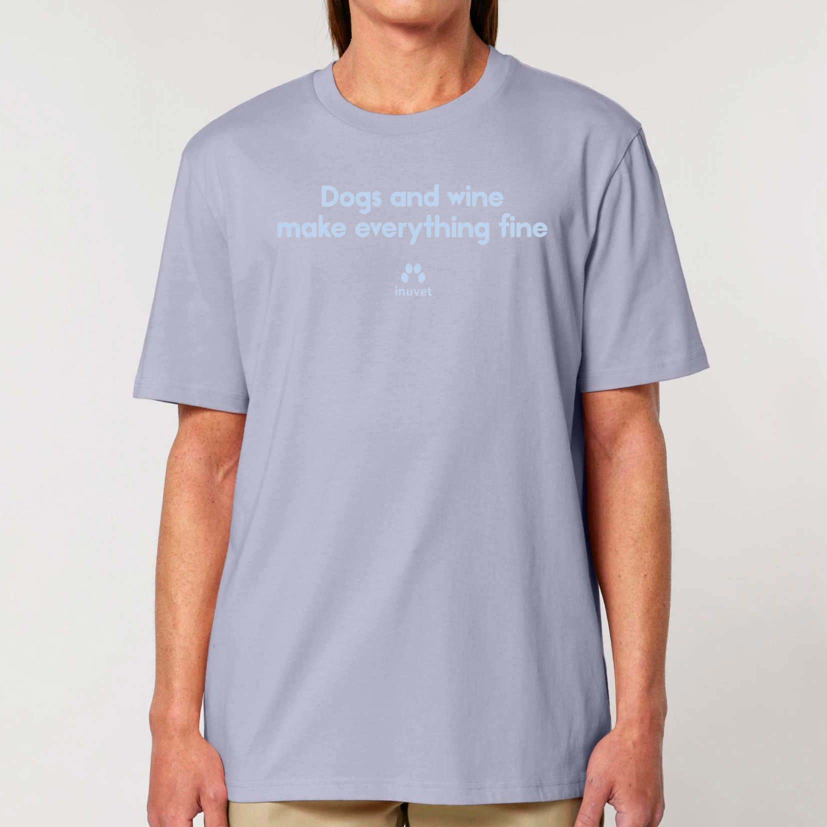 Organic Unisex Shirt - Dogs and wine make everything fine - Inuvet -