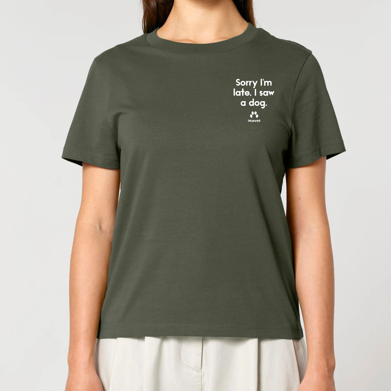 Organic Damen Shirt - Sorry I am late. I saw a DOG - Inuvet -