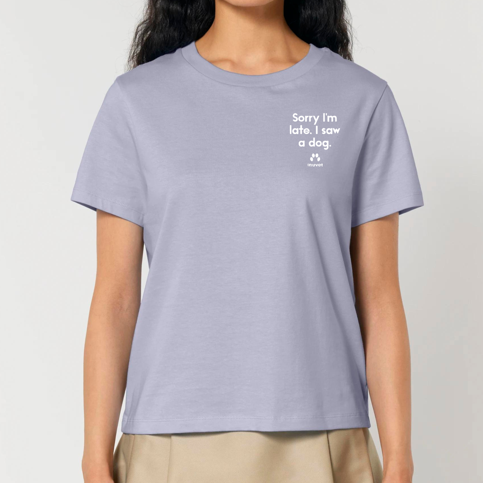 Organic Damen Shirt - Sorry I am late. I saw a DOG - Inuvet -