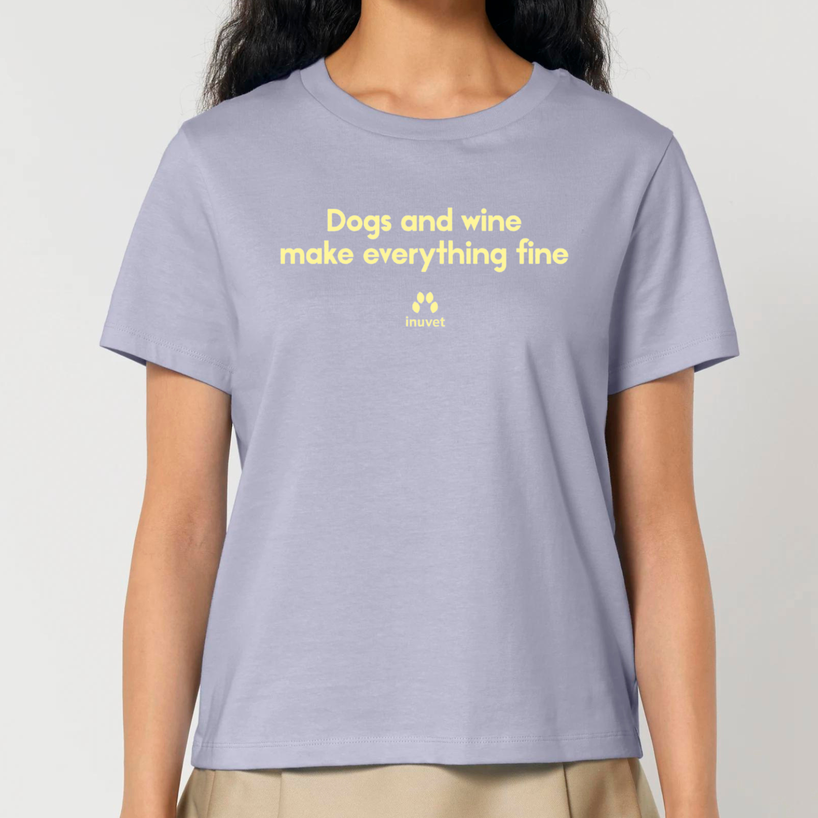 Organic Damen Shirt - Dogs and wine make everything fine - Inuvet -