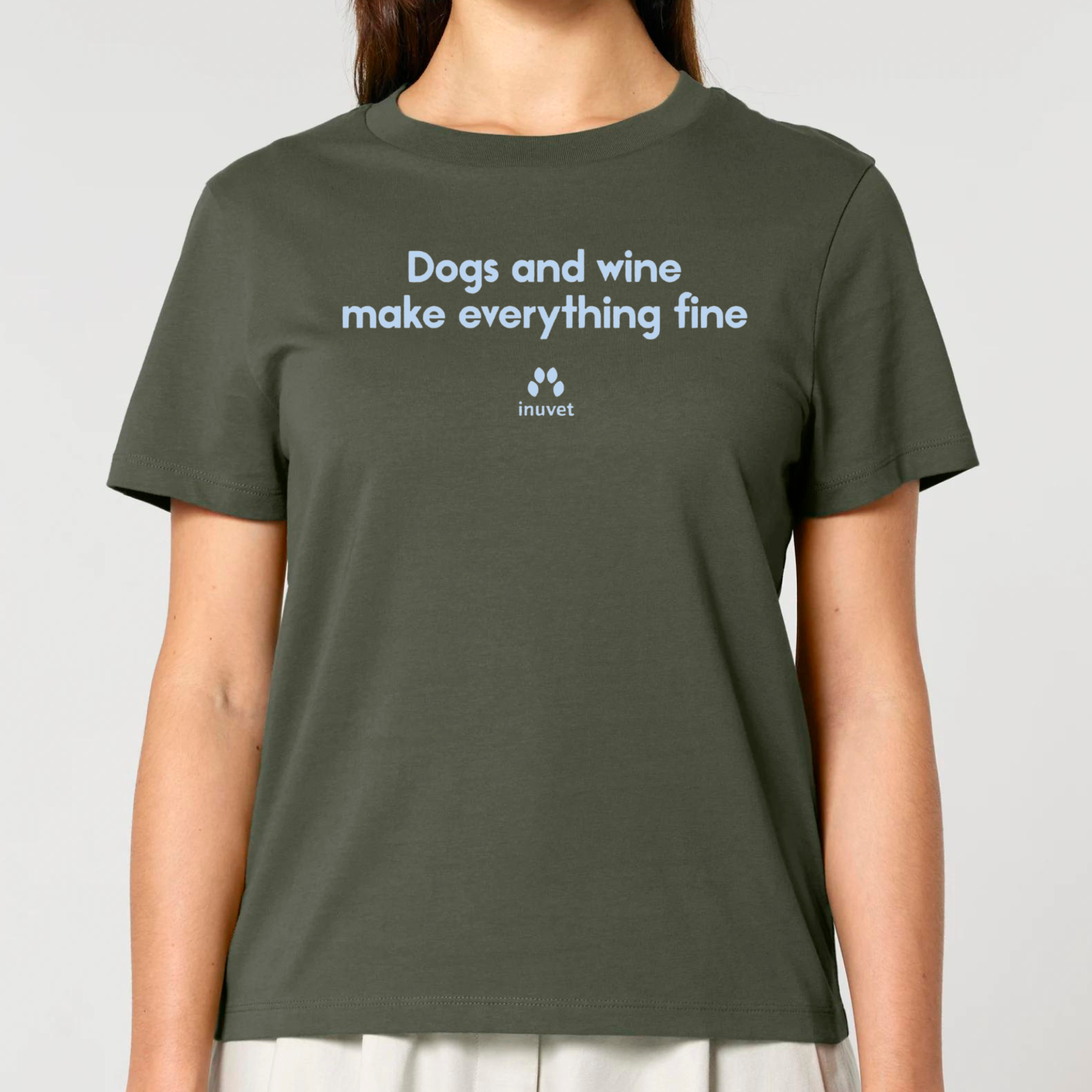 Organic Damen Shirt - Dogs and wine make everything fine - Inuvet -