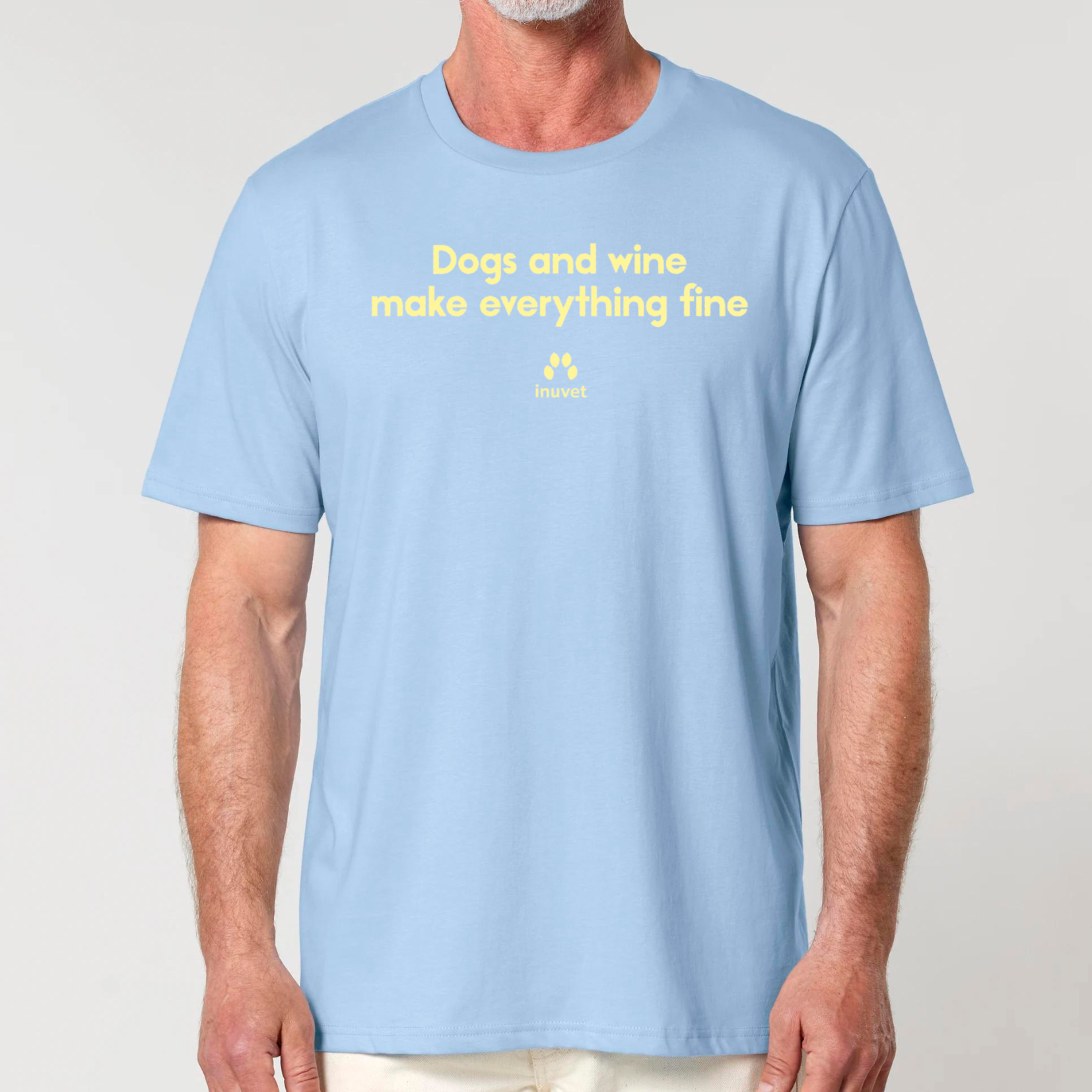 Organic Unisex Shirt - Dogs and wine make everything fine - Inuvet -